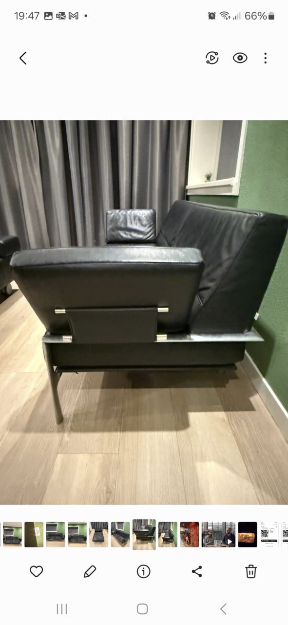 Designer zwart leren bank