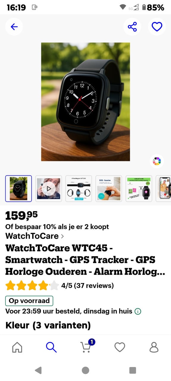 Te koop smart watch voor oudere