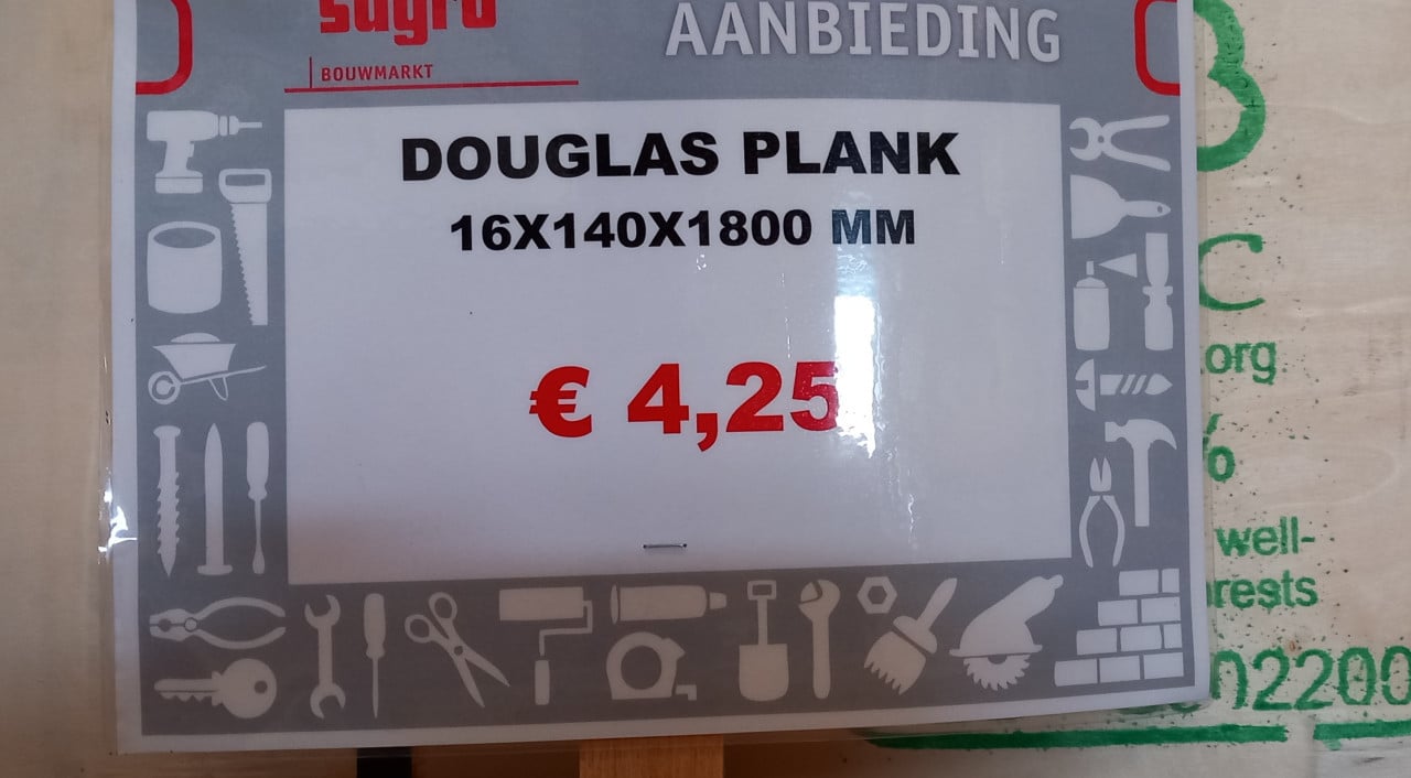 DOUGLAS PLANK 1800mm