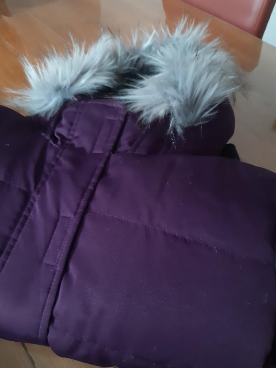 Winter jas winterjas hollister als nieuw XL 44 46 paars dons bont jas