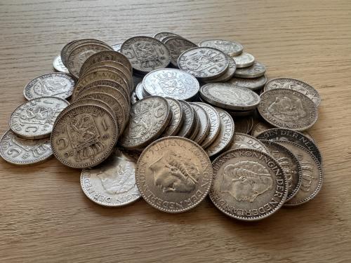 76x zilveren gulden Juliana