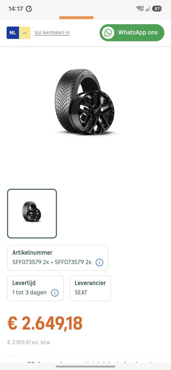 Nieuwe Semperit Speed-Grip 5 winterbanden met 19 inch velgen