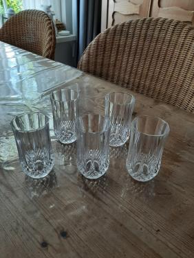 CRISTAL`D ARQUES  - 5  TUMBLERS - LIKEURGLAZEN  - KRISTAL