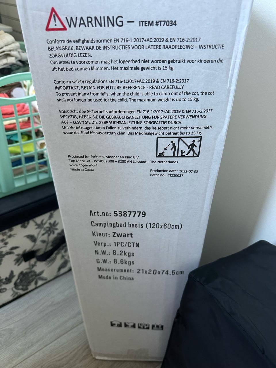 NIEUW Prenatal Camping bedje + Matras