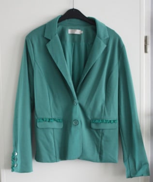 Groene blazer met kanten details maat xl
