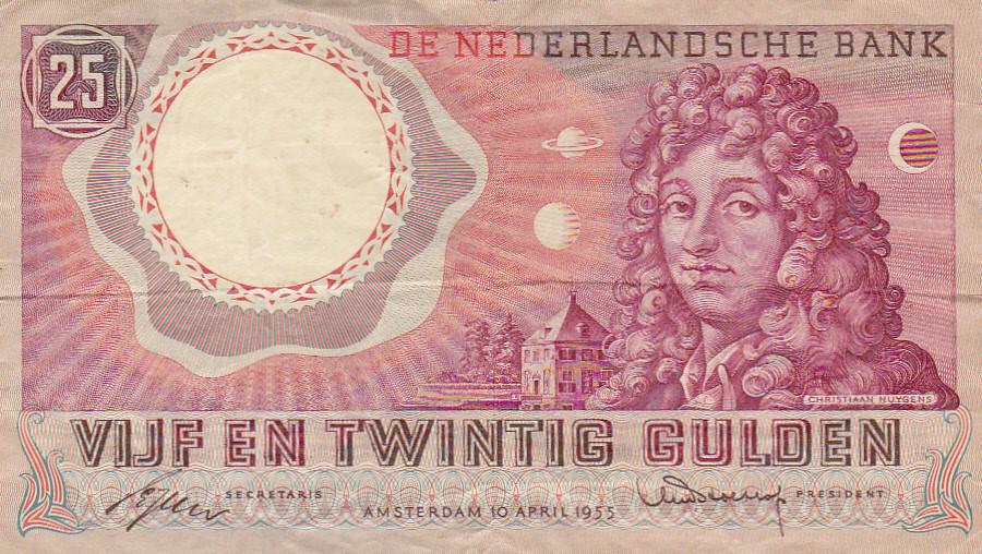 Biljet 25 Gulden 1955 Huygens  Bieden
