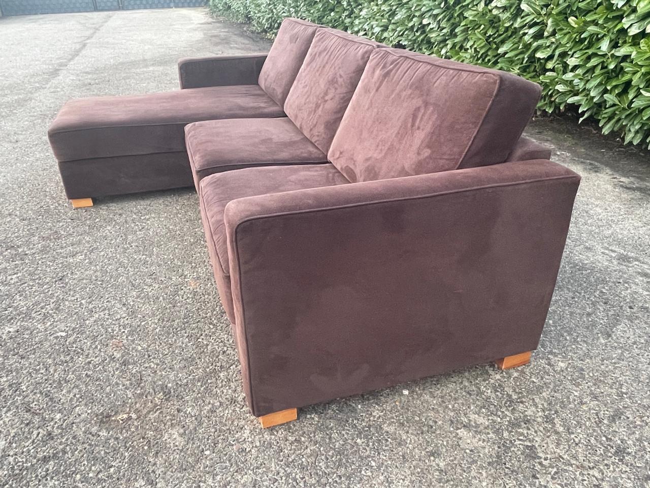 GRATIS LEVERING HEEL NL Bruin Montel Stoffen Hoekbank