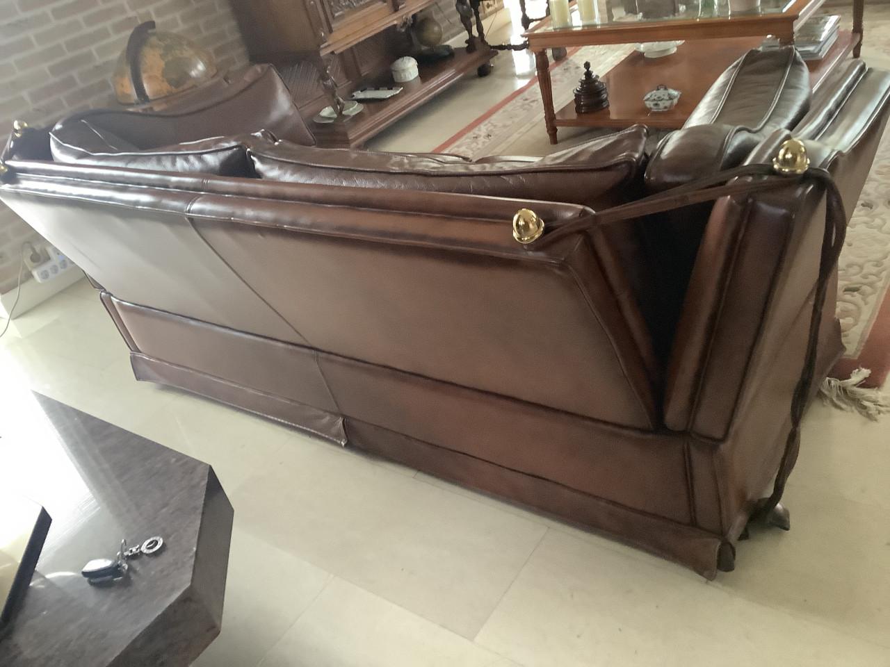 Leren Kasteelbank zo goed als nieuw