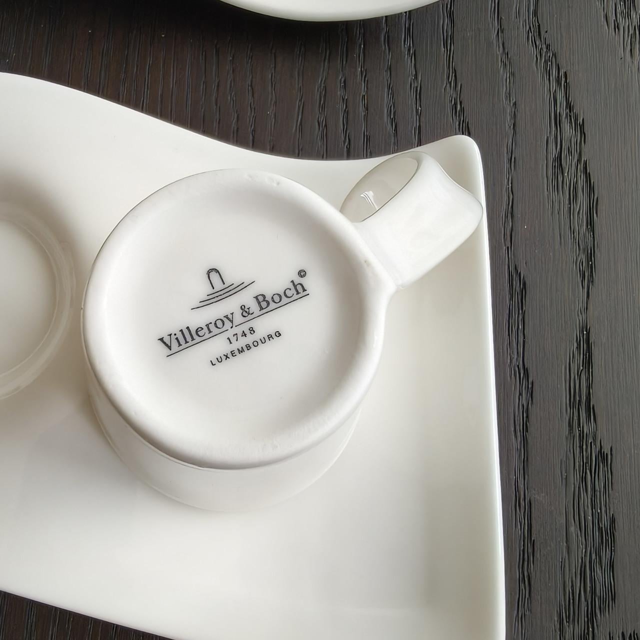 Villeroy & Boch 4 espressokopjes met schotel New Wave