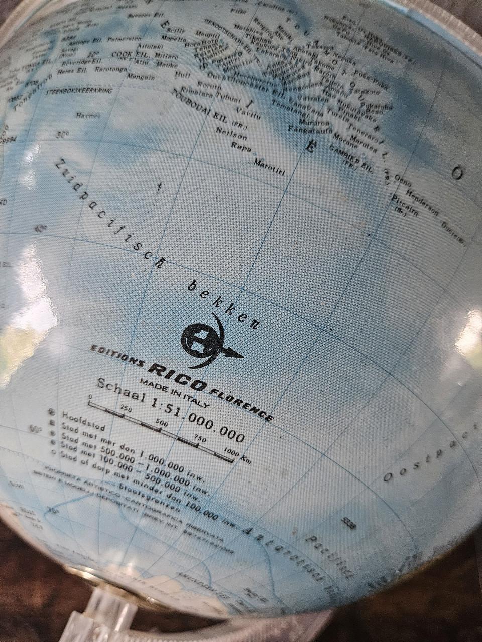 Vintage Wereldbol met Verlichting - Rico Florence italy