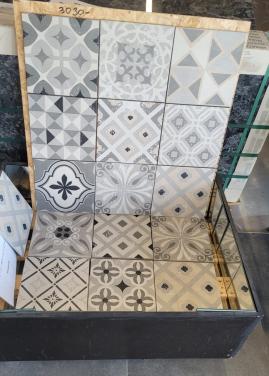 3030-455 Decortegel mix, grijstinten met beige, 20x20 cm, per m²