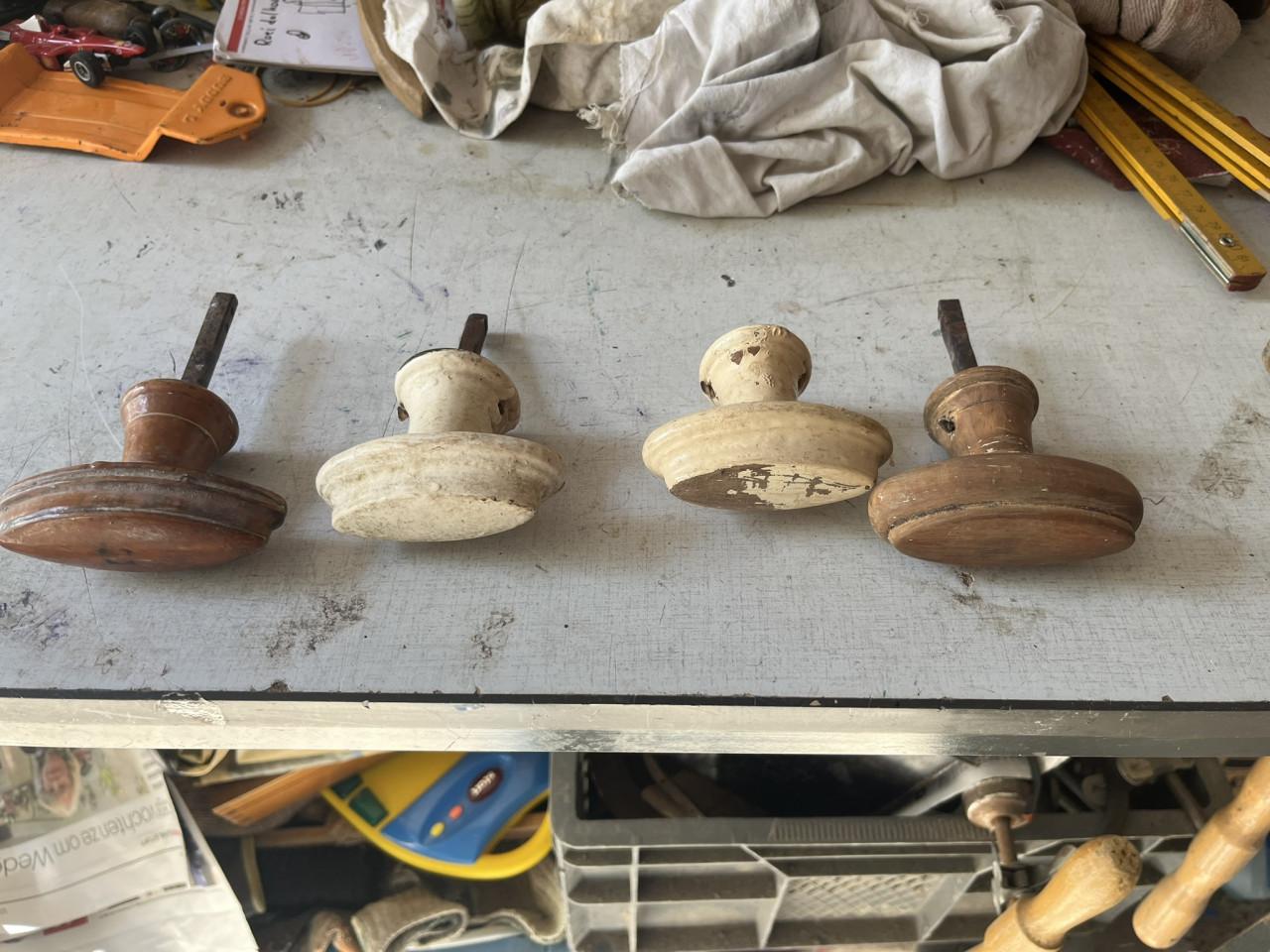 Houten ovale deurkruk