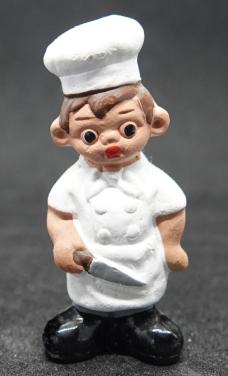 Santon Le petit chef kok terracotta mini 5,2 x 2,2 cm handgeschilderd