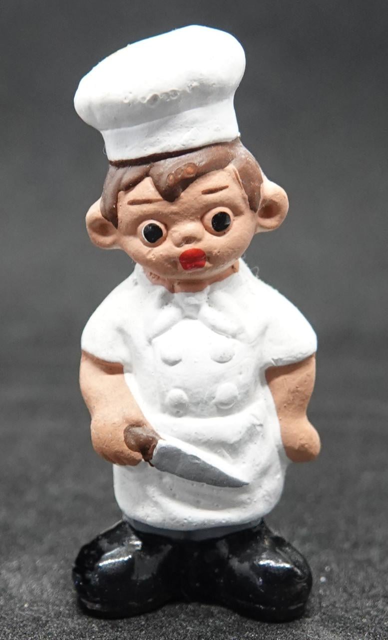 Santon Le petit chef kok terracotta mini 5,2 x 2,2 cm handgeschilderd