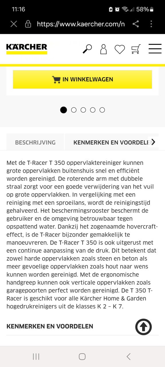 Kärcher terrasreiniger oppervlaktereiniger T-racer T300 T350 T50