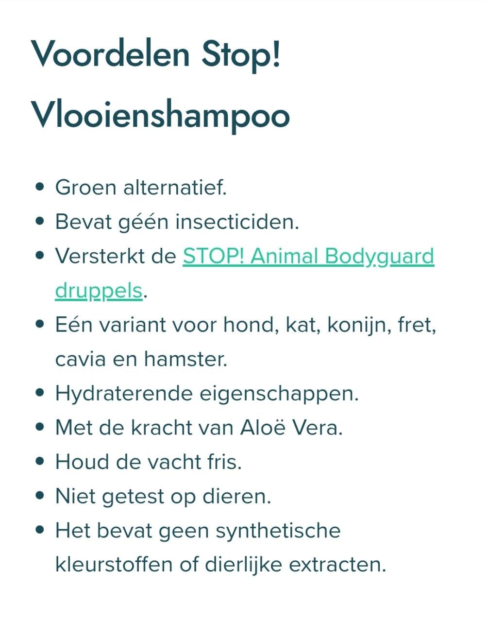STOP! Animal Bodyguard Anti Vlooienshampoo 250 ml 100% natuurlijk