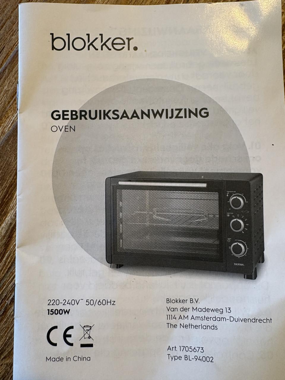 Nieuwe Blokker oven H.39xB41xL56