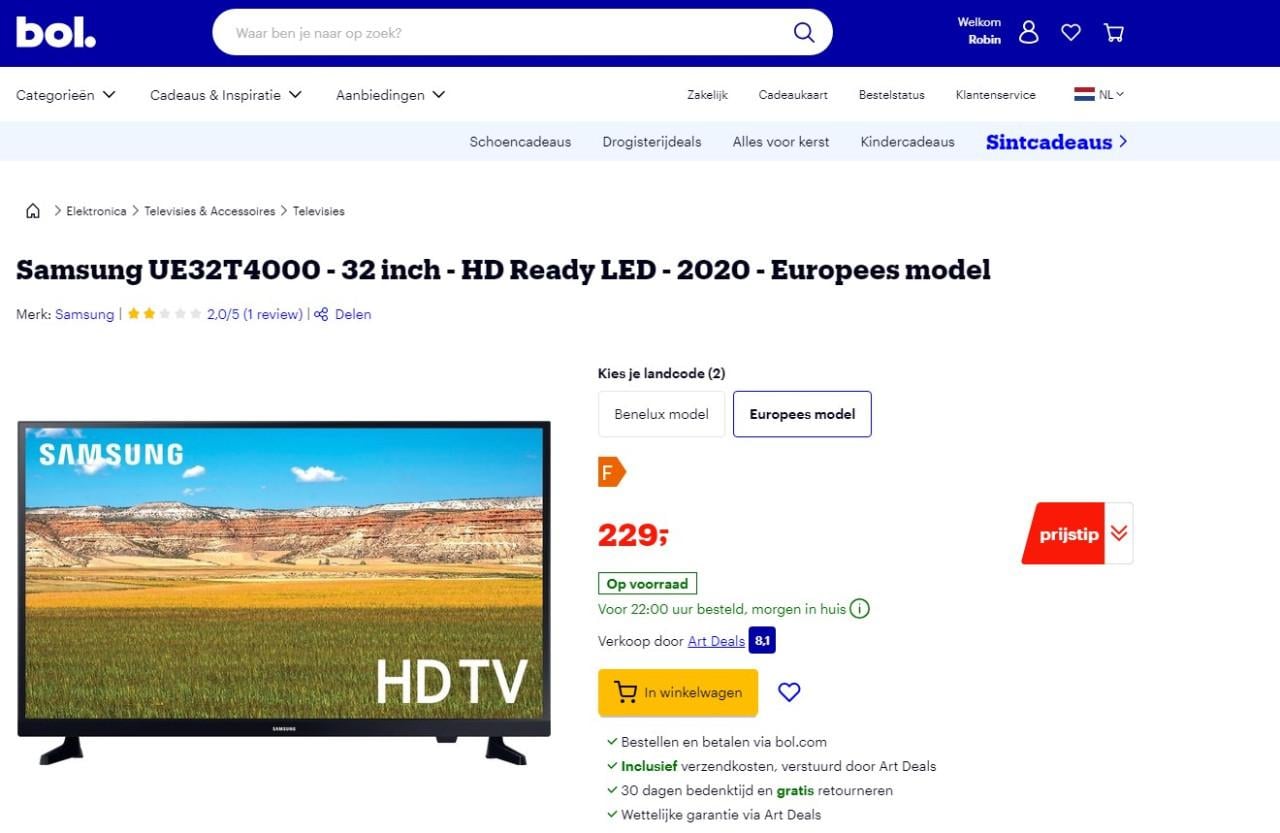 TV Samsung UE32T4000 te koop