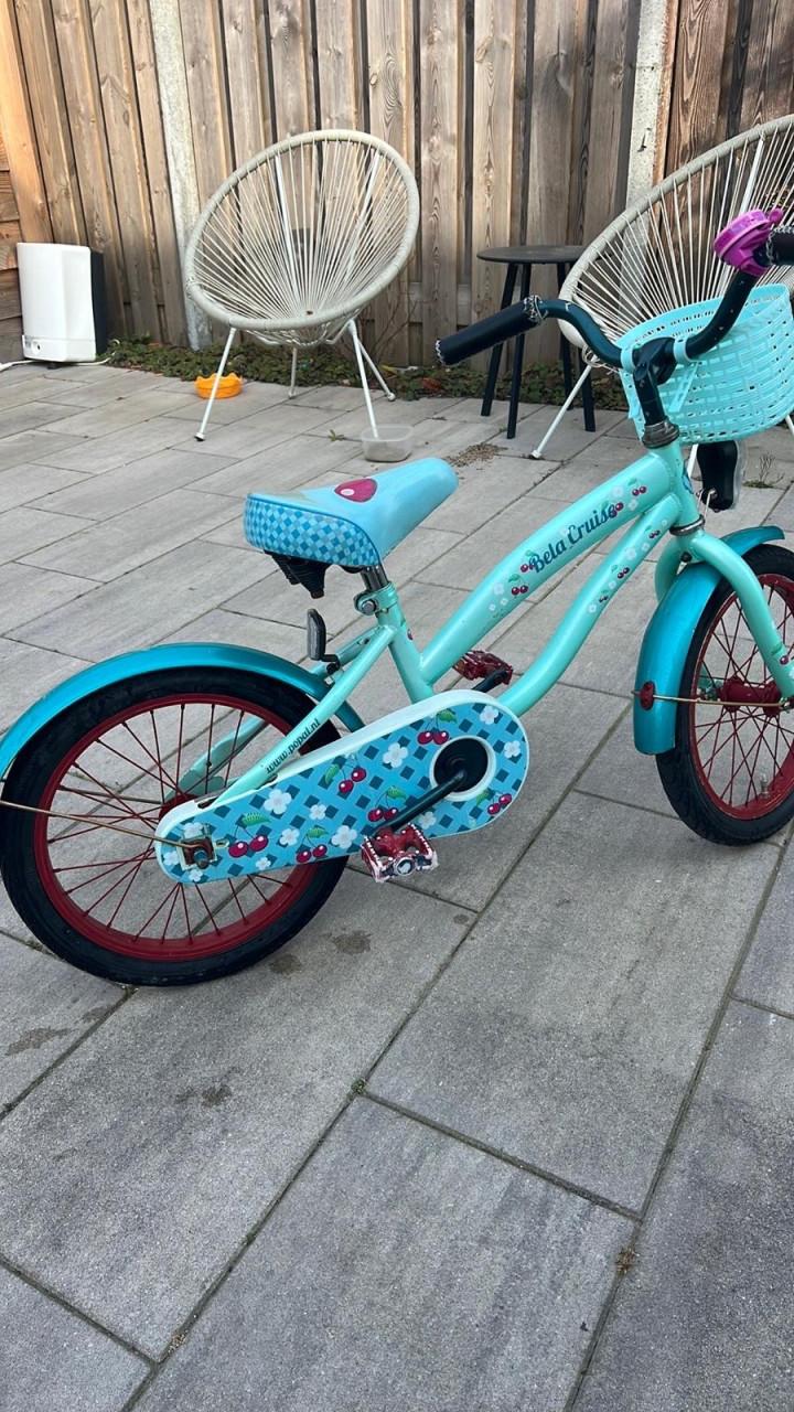 Stoere meisjes fiets, cruiser model. Leeftijd 4-5 jaar, 16 inch