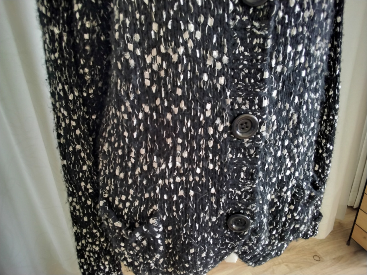 Mooi lang vest zwart/wit