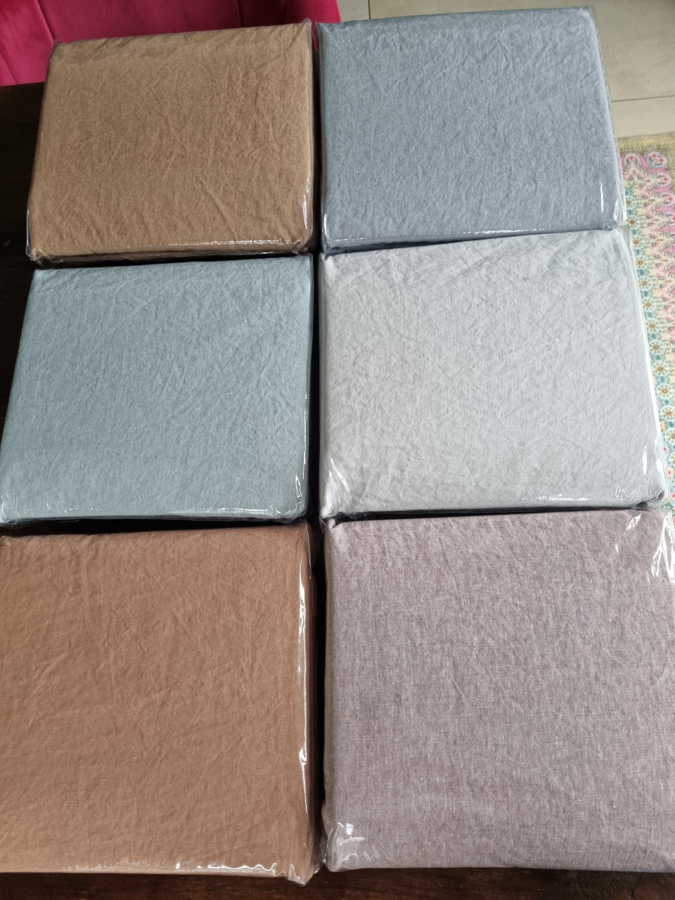 100% linnen dekbedovertrek 140x200 blauw/grijs