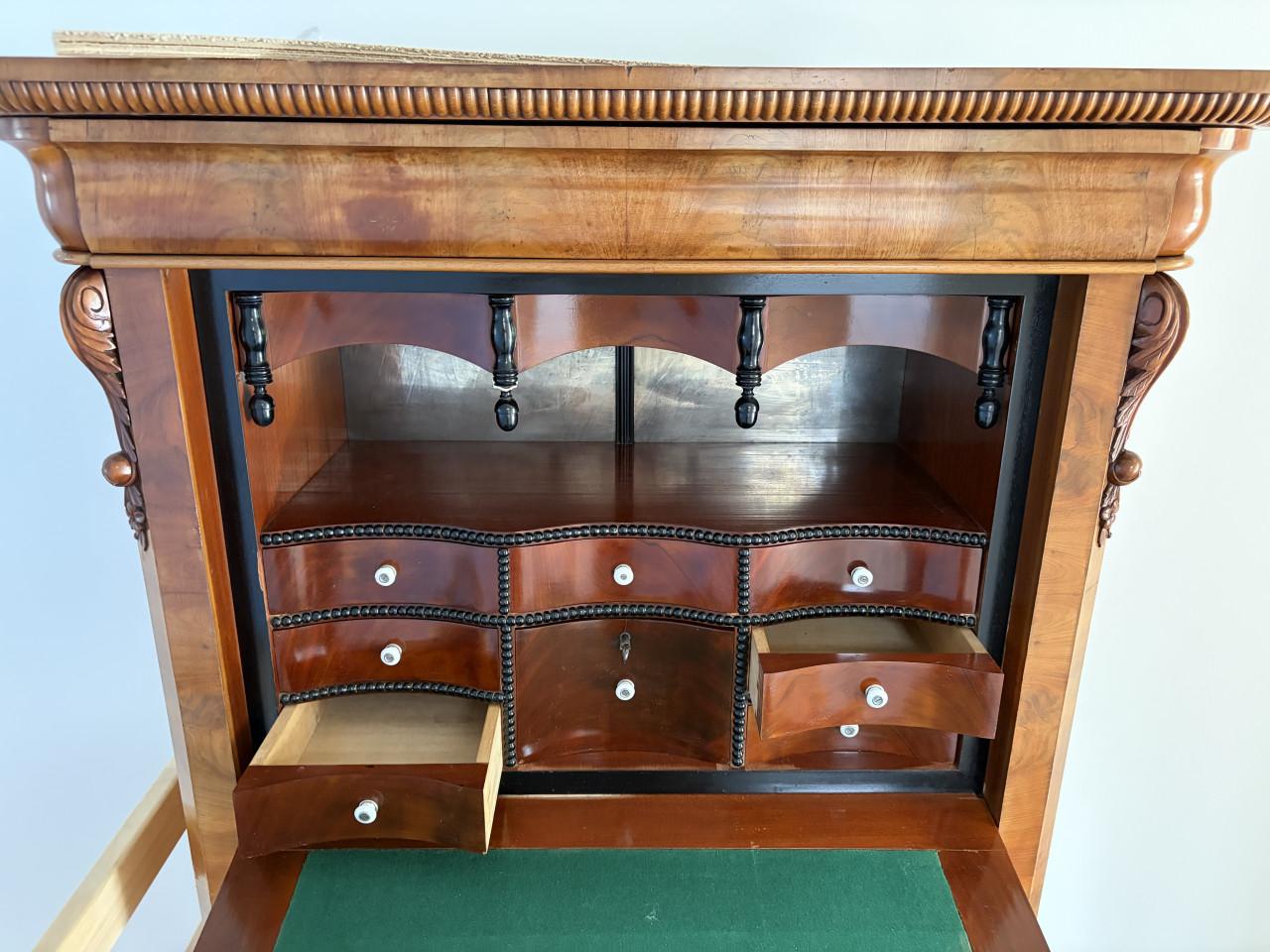 Antieke Biedermeier Secretaire Ladekast Klepkast