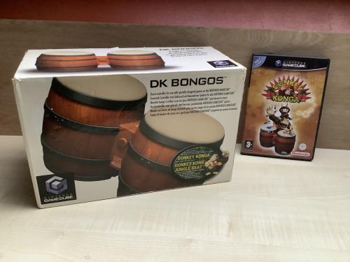 Nintendo GameCube spel Donkey Konga met Bongo’s in doos.