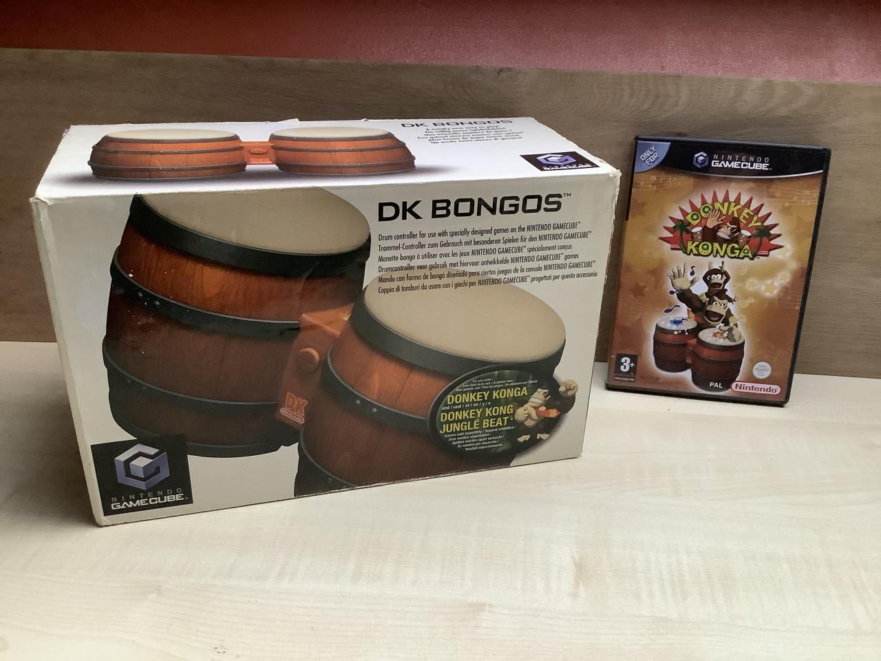 Nintendo GameCube spel Donkey Konga met Bongo’s in doos.