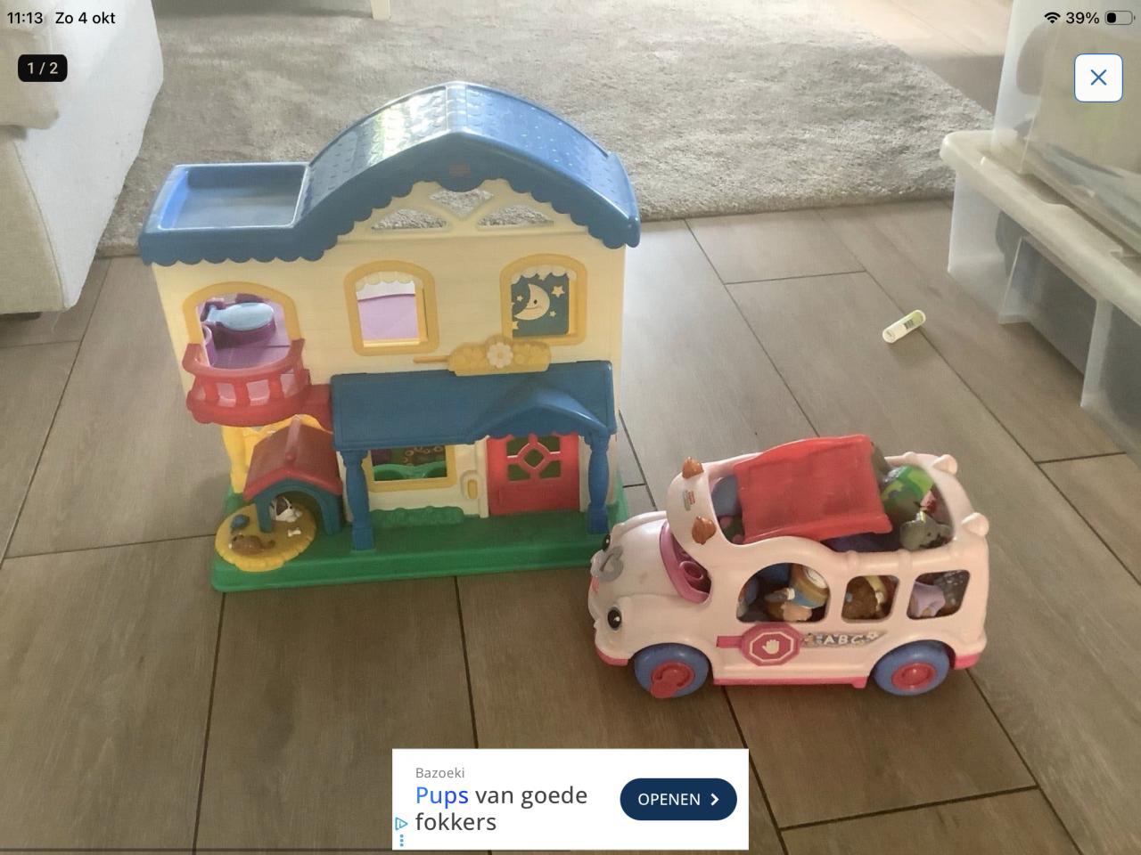 Fisher Price Little People Speelhuis en Schoolbus