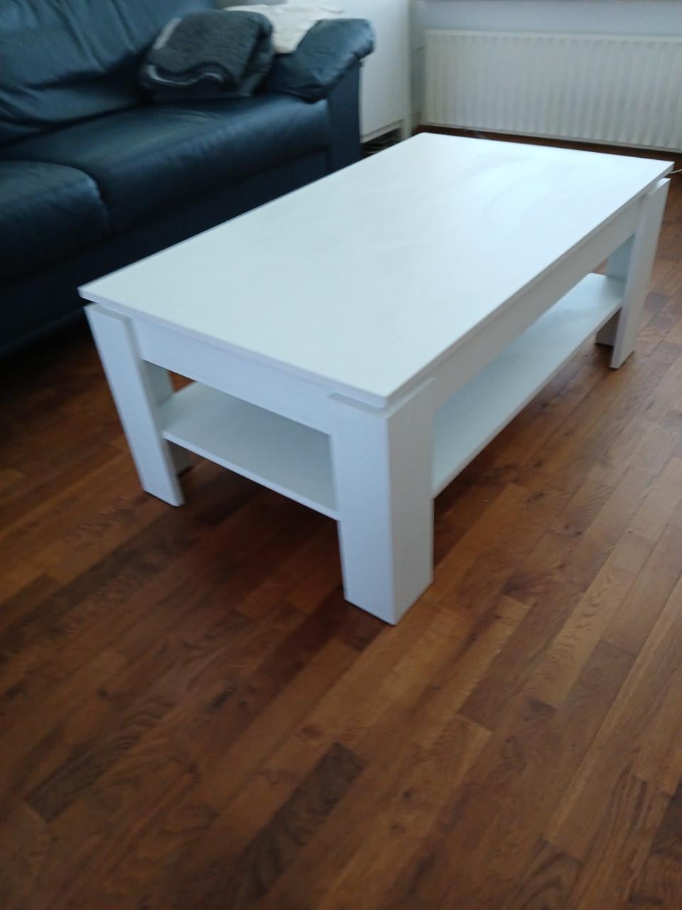 Witte houten salontafel 110x65 cm hoog 47cm