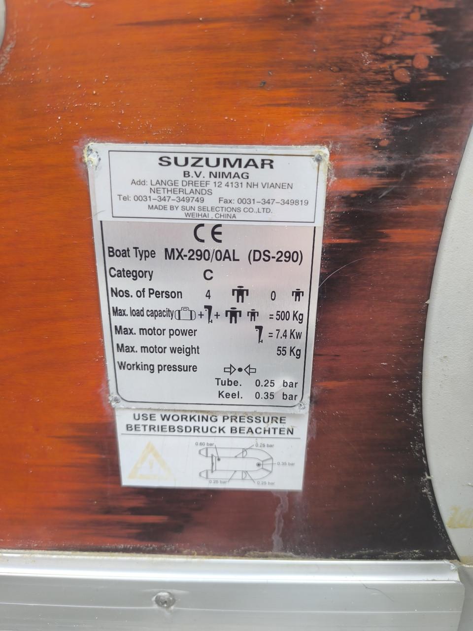 Suzumar rubberboot 290