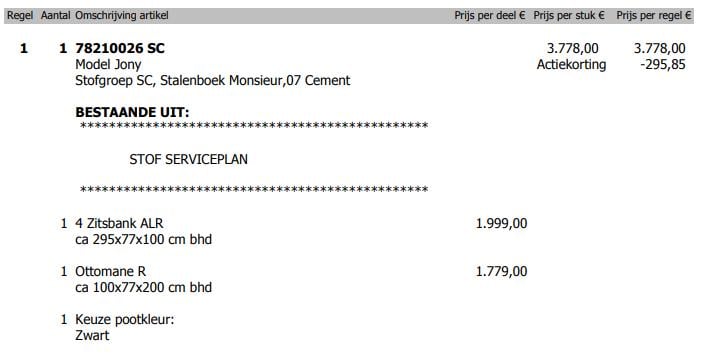 Grote solide 4 zits bank van Piet Klerkx