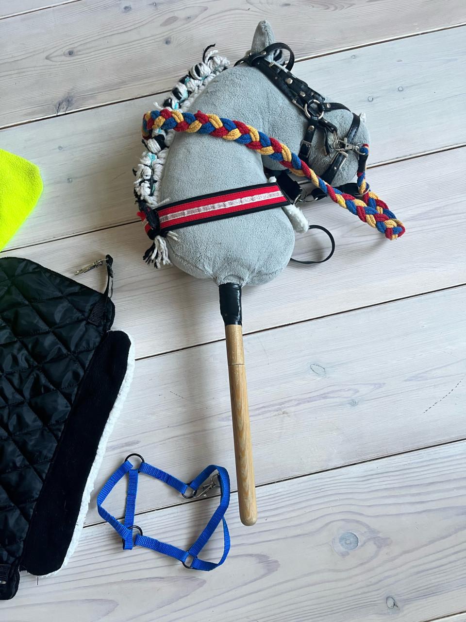 Stokpaard met accessoires in goede staat