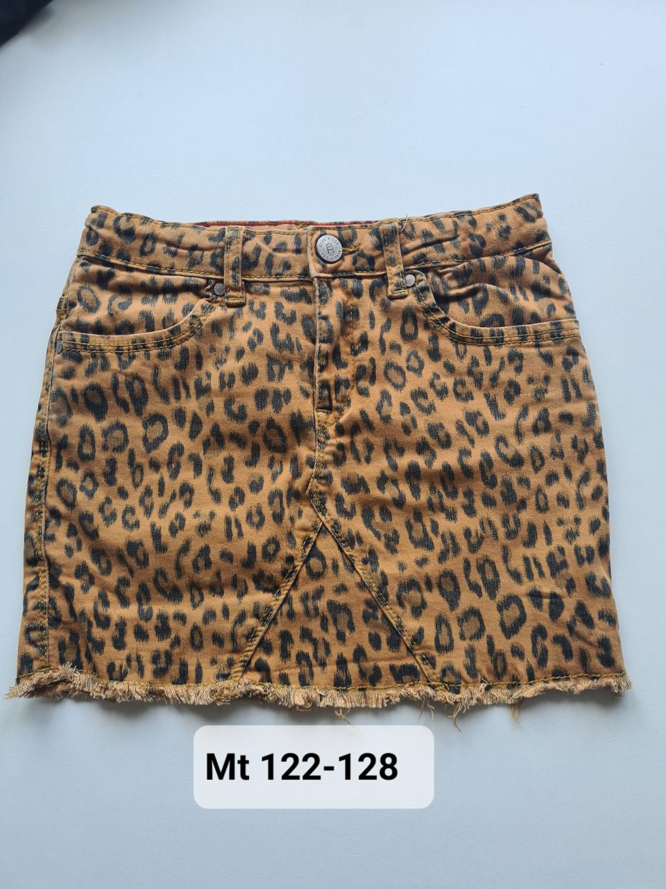 Blue Ridge bruin-mosterdgeel tijgerprint spijkerstof rokje  Maat 122-128