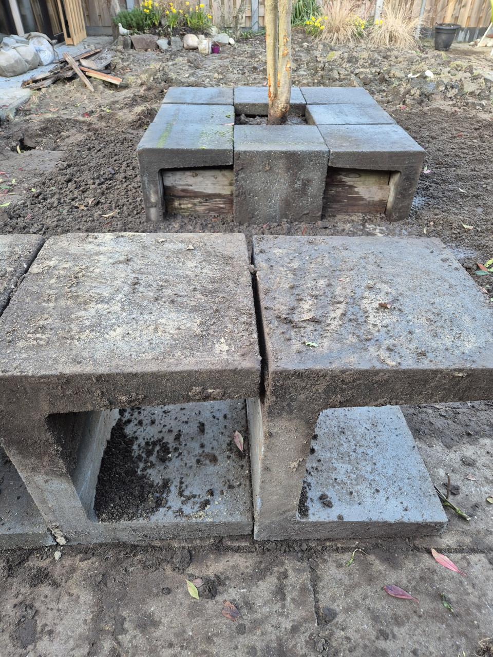 Betonnen blokken u-profiel