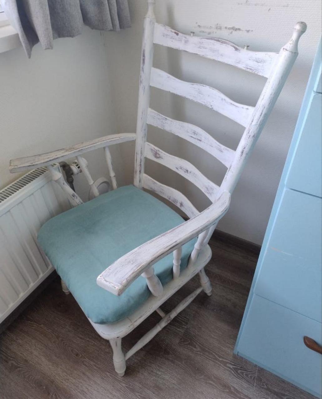 Houten stoel/fauteuil vintage look