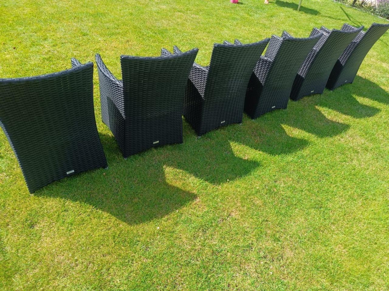 6 Bristol wicker tuinstoelen / antraciet