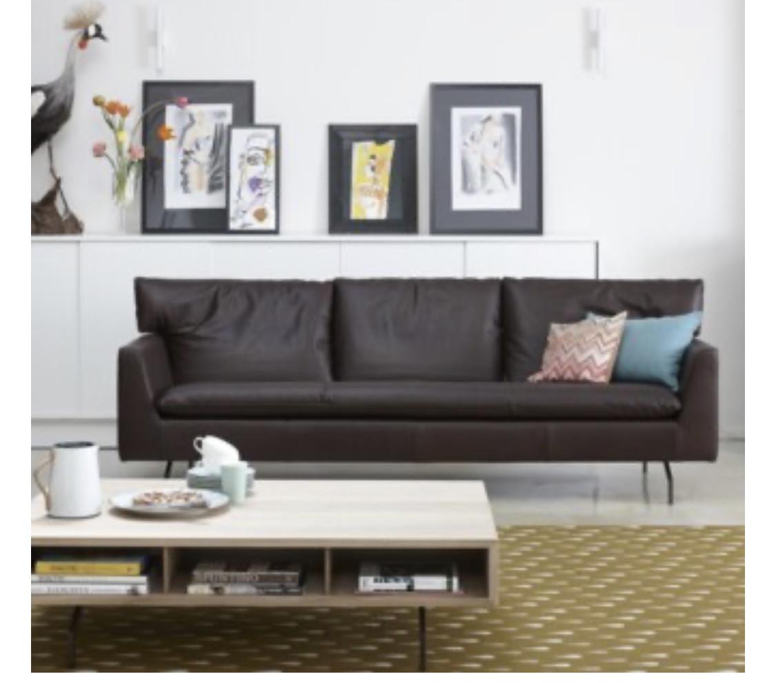 3 zits designbank bruin leer