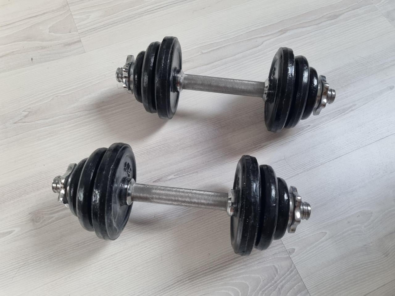 2 x Verstelbare Dumbbell 7,7kg - gietijzer