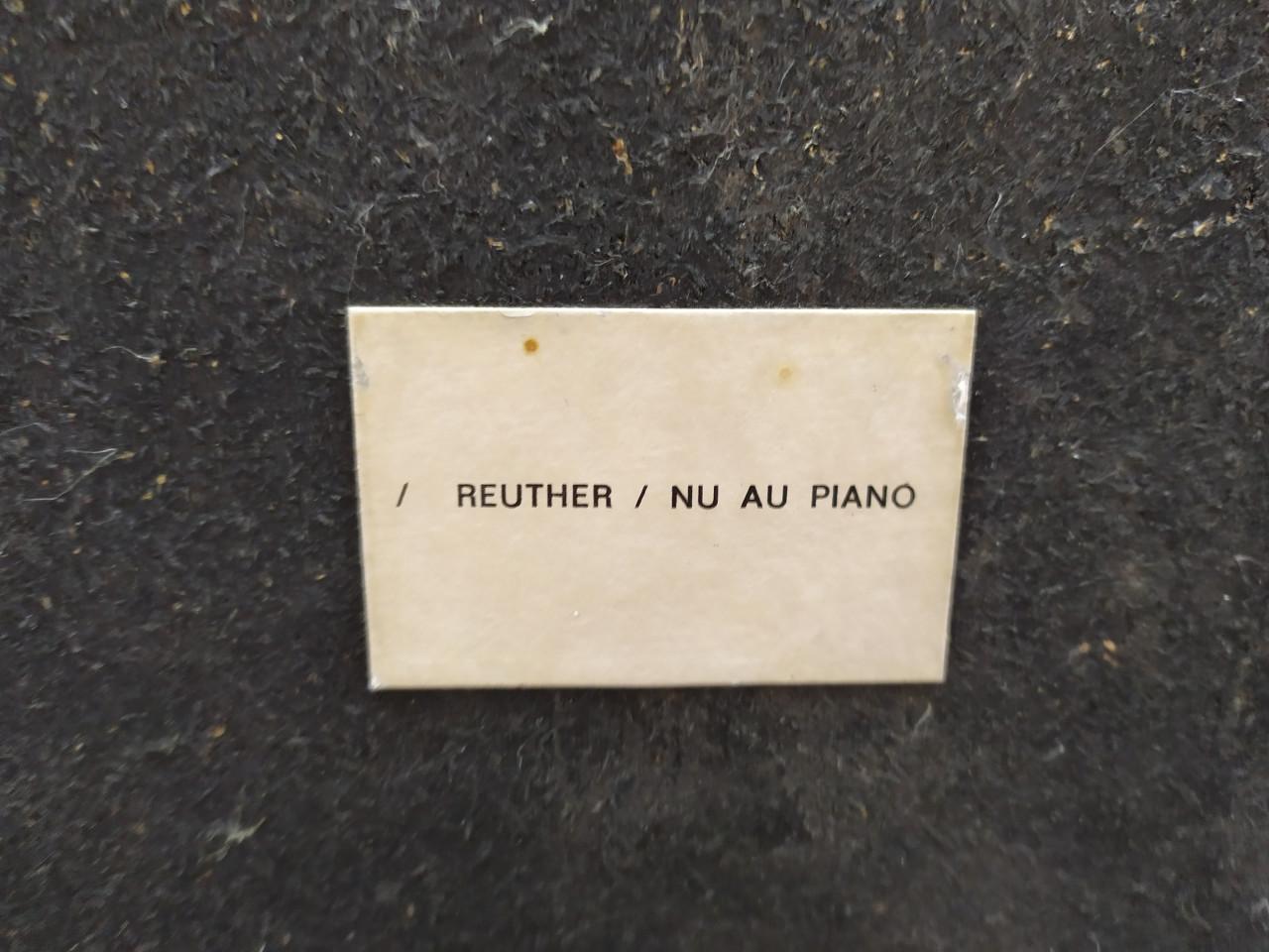 Print op hardboard/hout 'Nu au piano' van Reuther