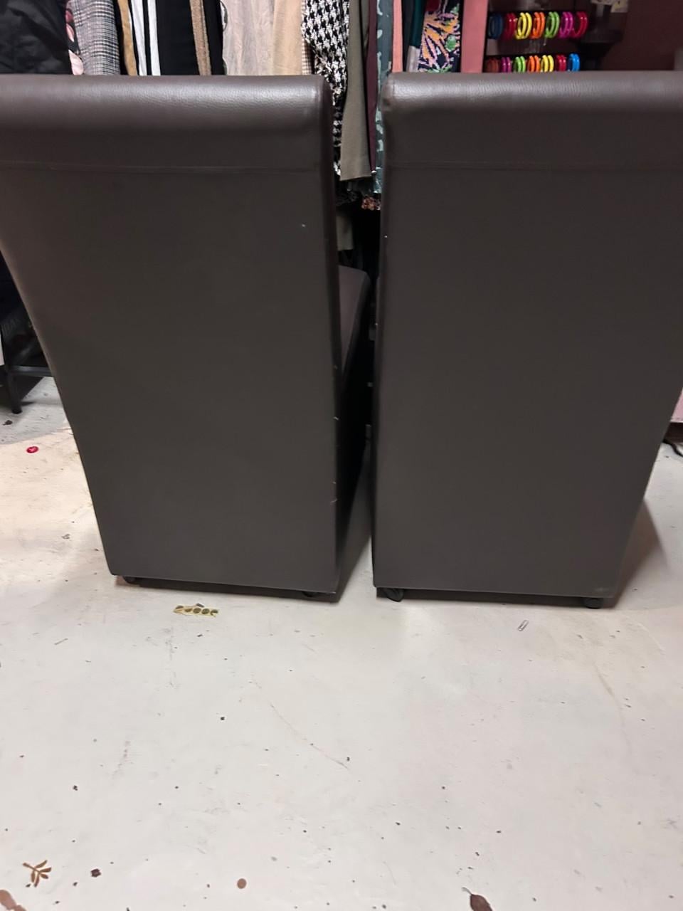 6 donkerbruine eetkamer stoelen