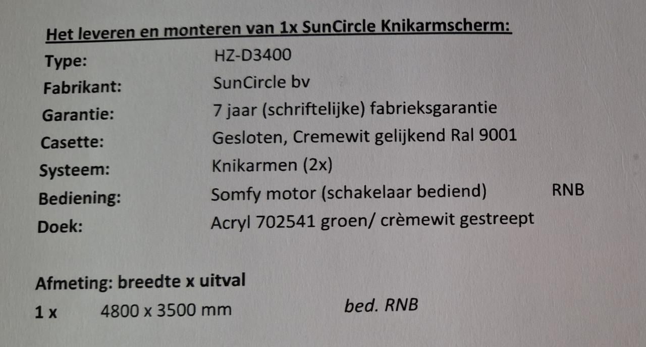 Suncircle zonwering knikarmscherm
