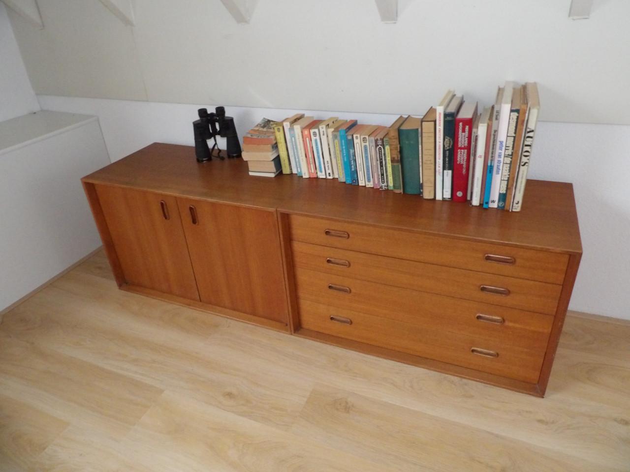 Vintage bureau + bijpassend meubel