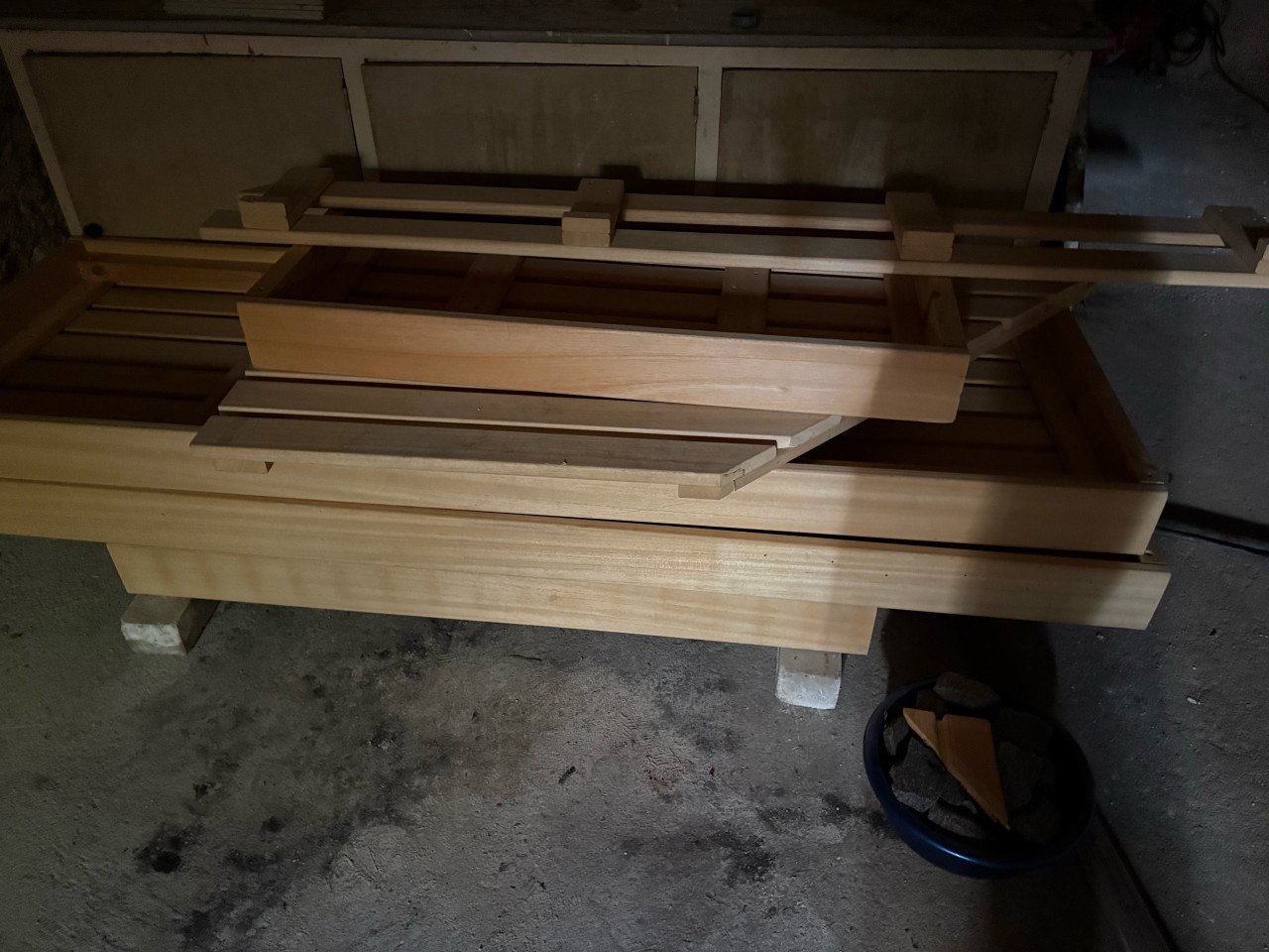 Inrichting Sauna met kachel