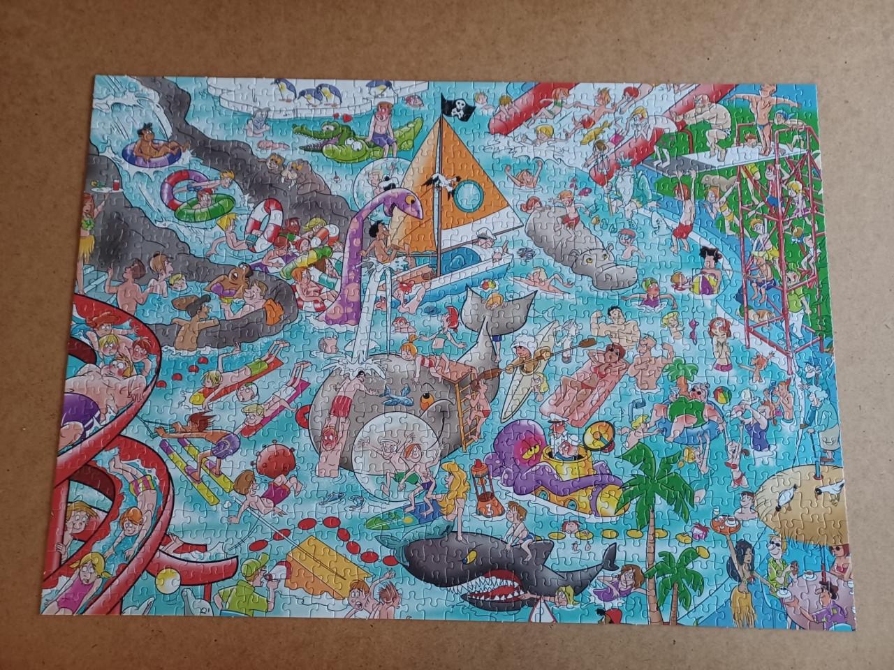 4 x Leuke Wacky World legpuzzel van Goliath met 1000 stukjes.