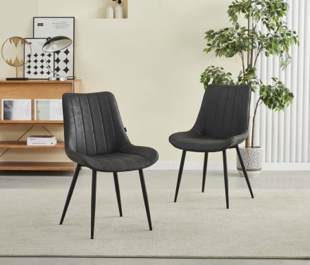 4 eetkamerstoelen ...antraciet