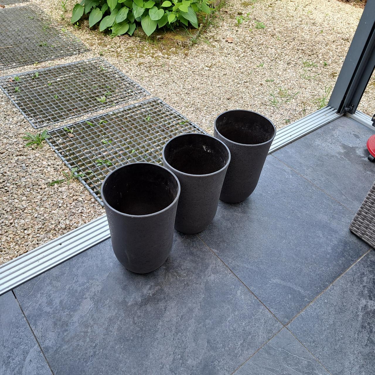 Bloempot donkerbruin 3 stuks