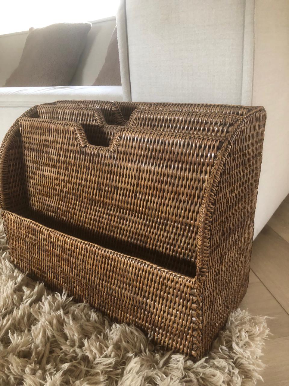 Vintage rotan tijdschriften rek