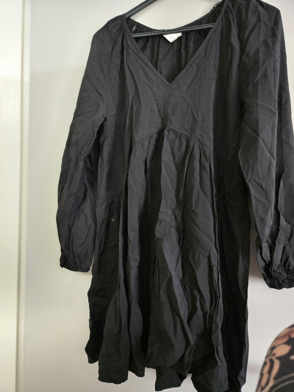 Long shirt, lange mouwen zwart H&M maat S