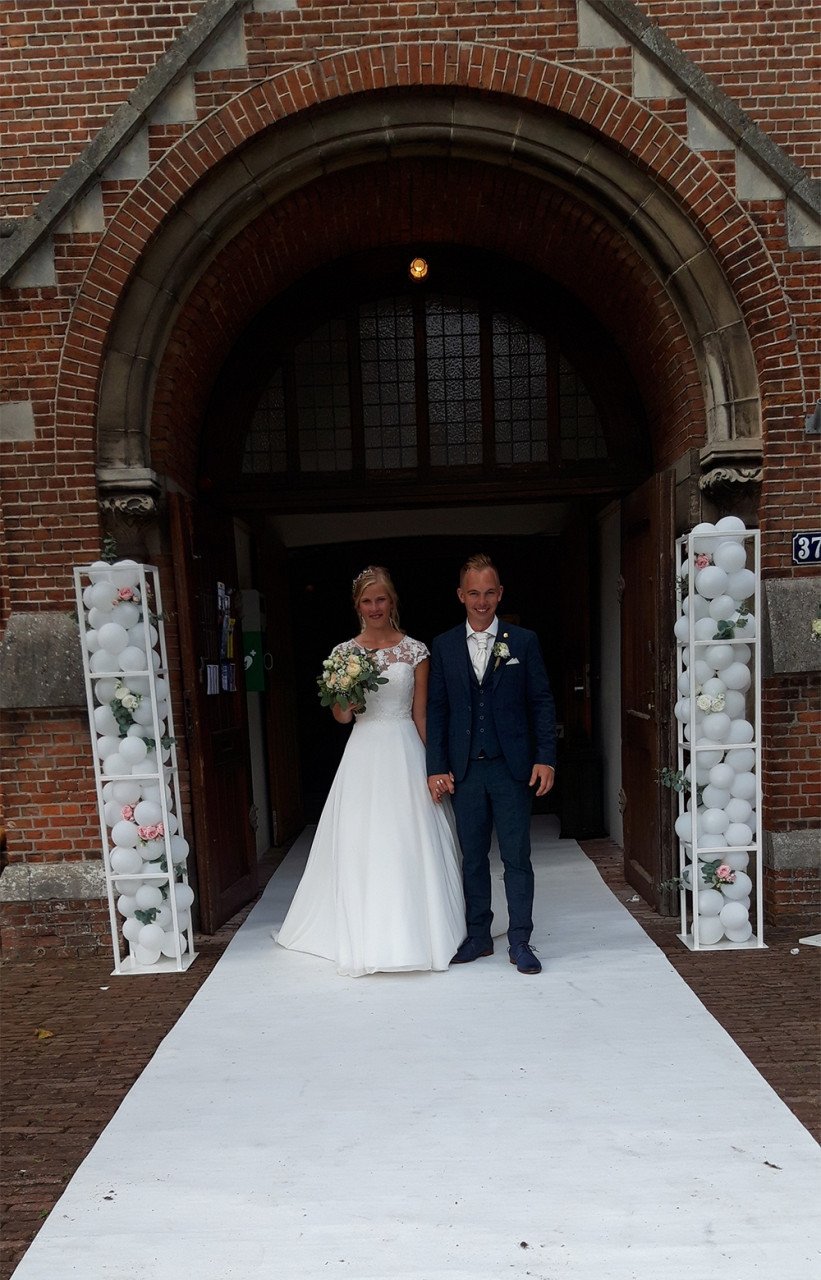 Witte loper voor bruiloft of feest